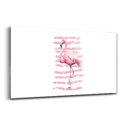 Üvegkép falra Flamingó