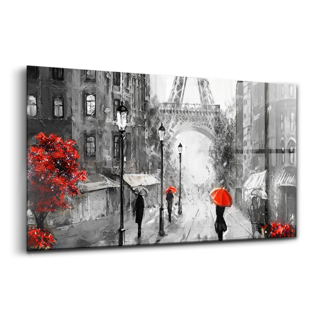 Üvegkép Párizs Eiffel-torony utcai nézete