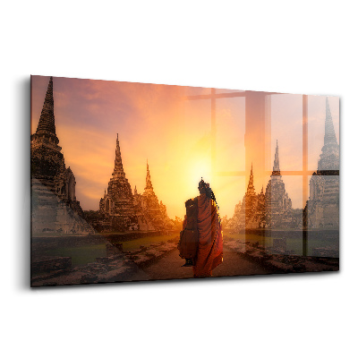 Üvegkép falra Templomi szerzetes sétál