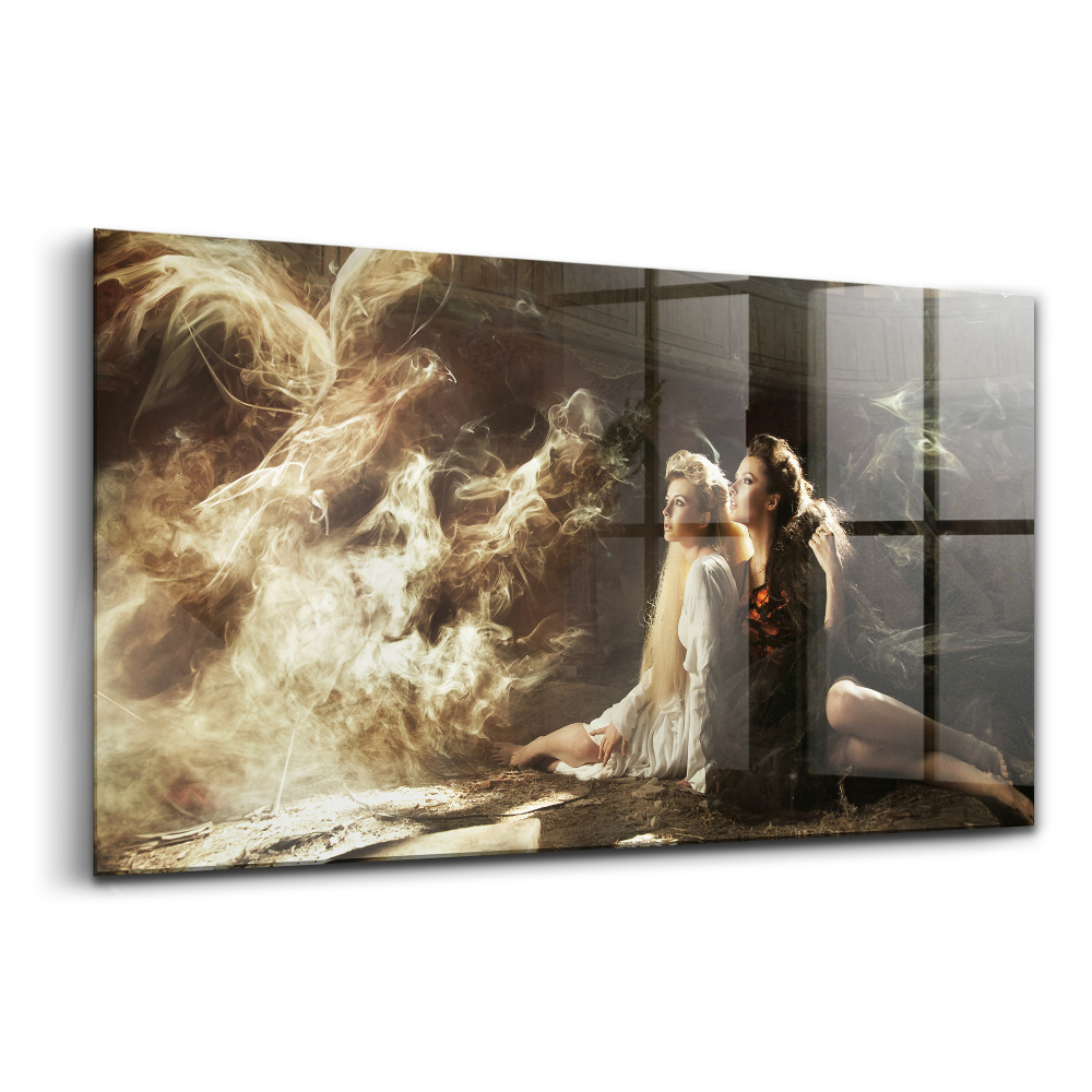 Egyedi üvegkép Jó és rossz nő madár sas