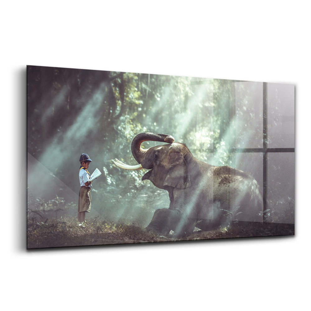 Üvegkép falra Könyvet olvasó fiú