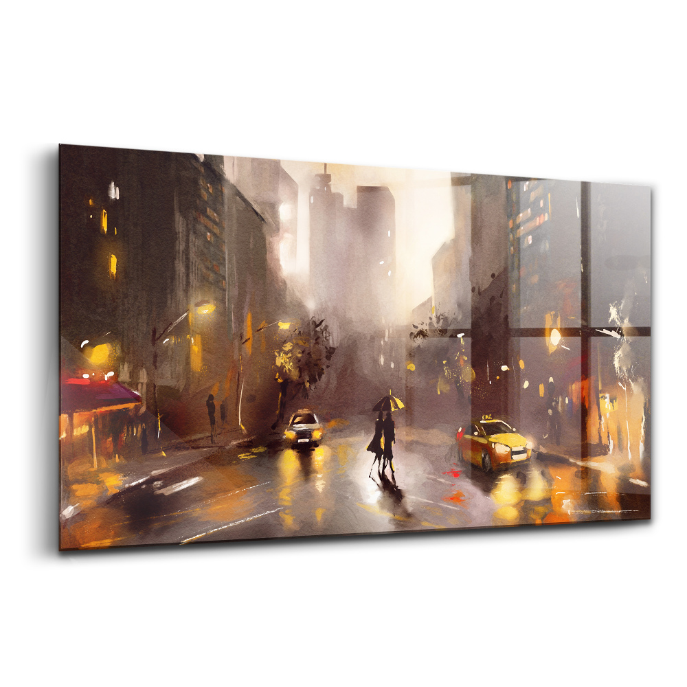 Egyedi üvegkép New York utcai látképe