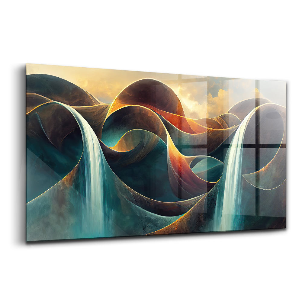 Üvegkép Folyó vízesés háttere