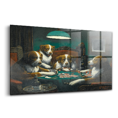 Egyedi üvegkép Pókerező kutyák