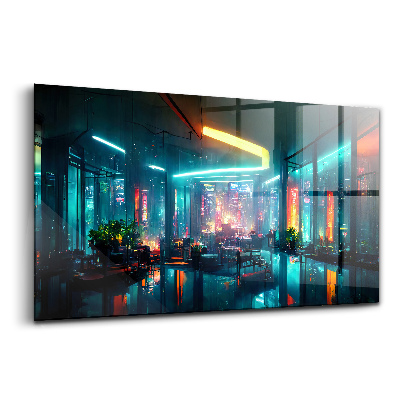 Egyedi üvegkép Város cyberpunk stílusban