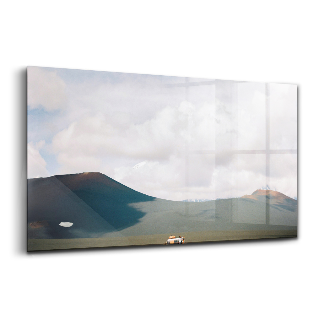 Üvegkép Jármű a kamcsatkai sivatagban