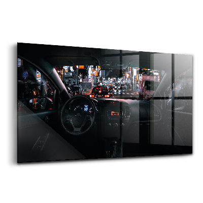 Üvegkép falra Autó Tokióban