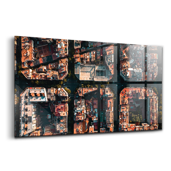 Üvegkép falra Barcelona geometria város
