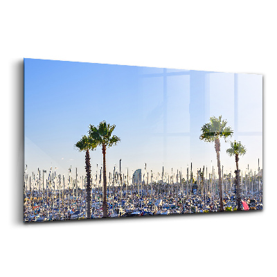 Egyedi üvegkép Olimpiai kikötő barcelona cataluña