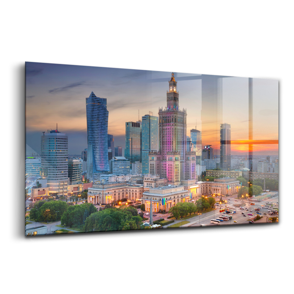 Üvegkép Varsói naplemente panoráma
