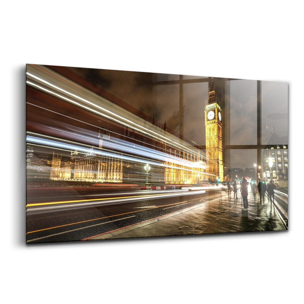 Egyedi üvegkép Big ben éjszaka fénysebesség