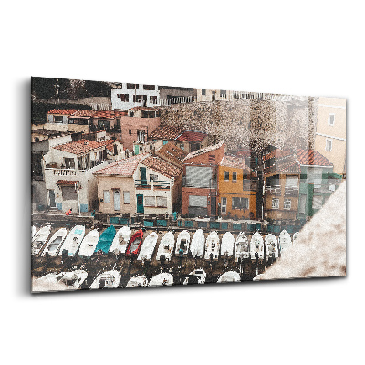 Egyedi üvegkép Csónakok óváros