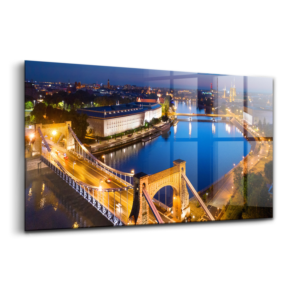 Üvegkép falra Éjszakai város Wroclaw