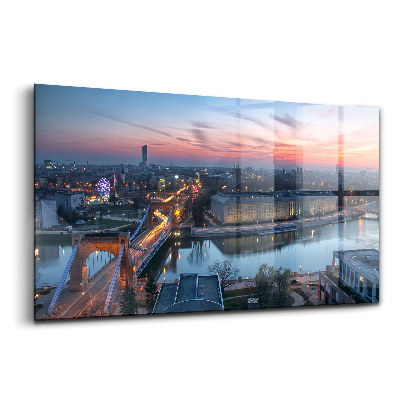 Egyedi üvegkép Wrocław madártávlatból