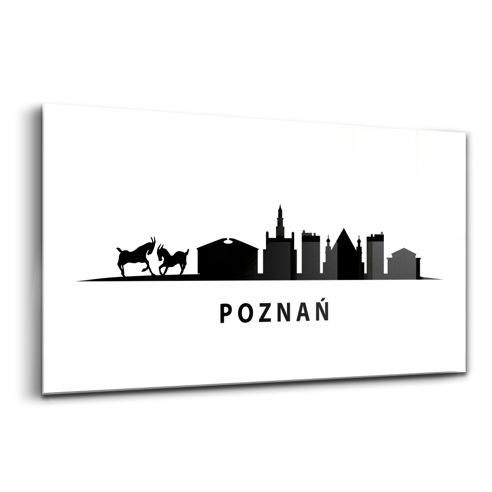 Üvegkép Poznan panoráma grafika