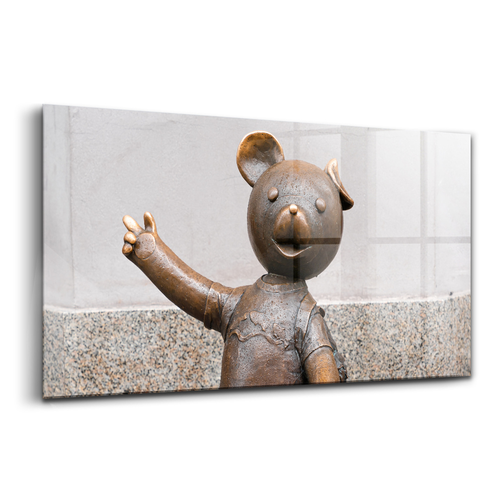 Üvegkép falra A mackó szobra lodzban