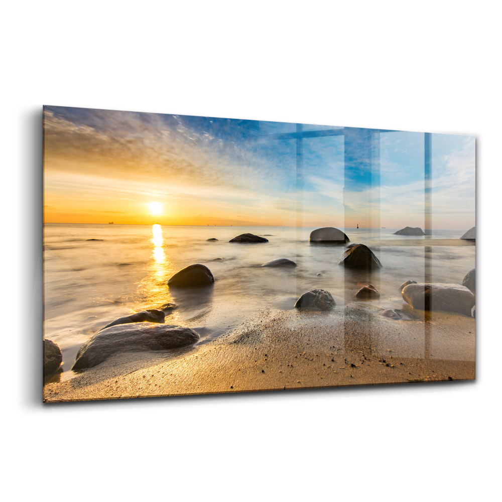 Egyedi üvegkép Napfelkelte Balti-tenger