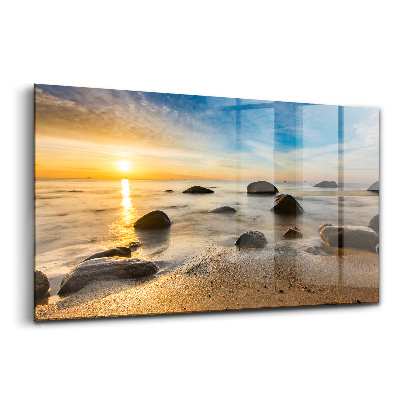 Egyedi üvegkép Napfelkelte Balti-tenger