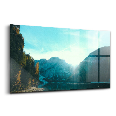 Üvegkép falra Hegy és folyó Lengyelországban