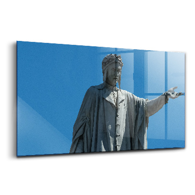 Üvegkép Dante Alighieri emlékműve Nápolyban