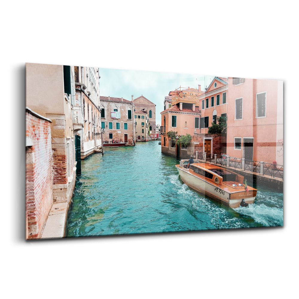 Üvegkép falra Motorcsónak a folyón