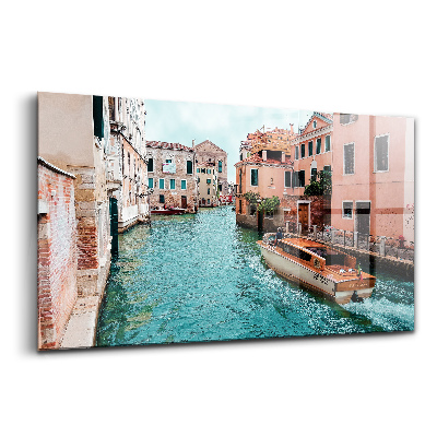 Üvegkép falra Motorcsónak a folyón