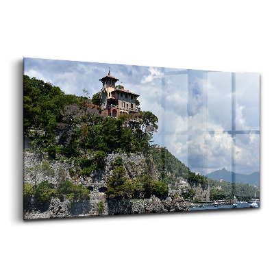 Üvegkép falra Sziklás hegy Portofinóban