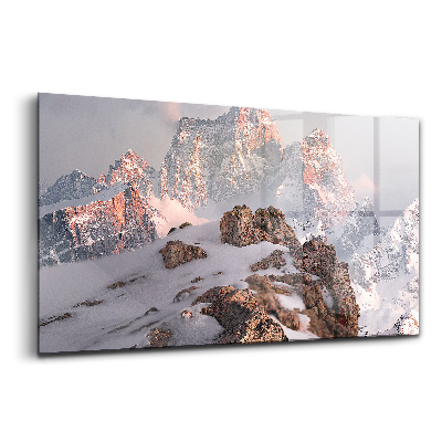 Üvegkép Hóval borított hegy