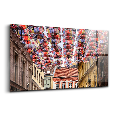 Egyedi üvegkép Színes esernyők Pozsonyban