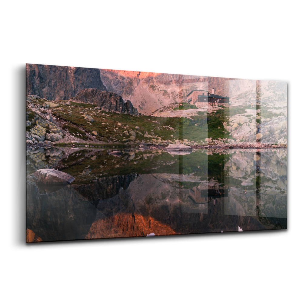 Üvegkép falra Hegyi tó Szlovákia