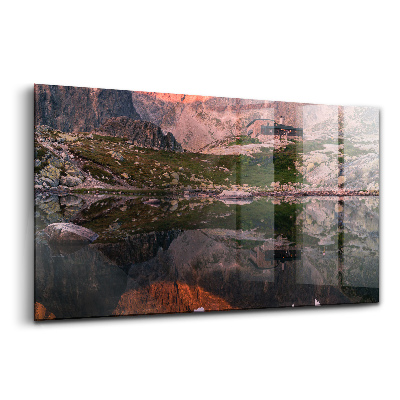 Üvegkép falra Hegyi tó Szlovákia