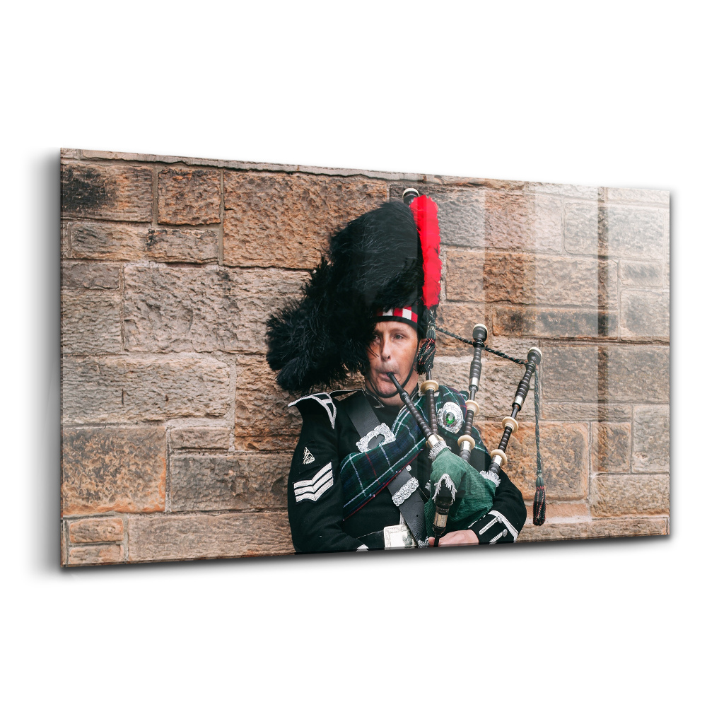 Üvegkép Dudán játszó zenész