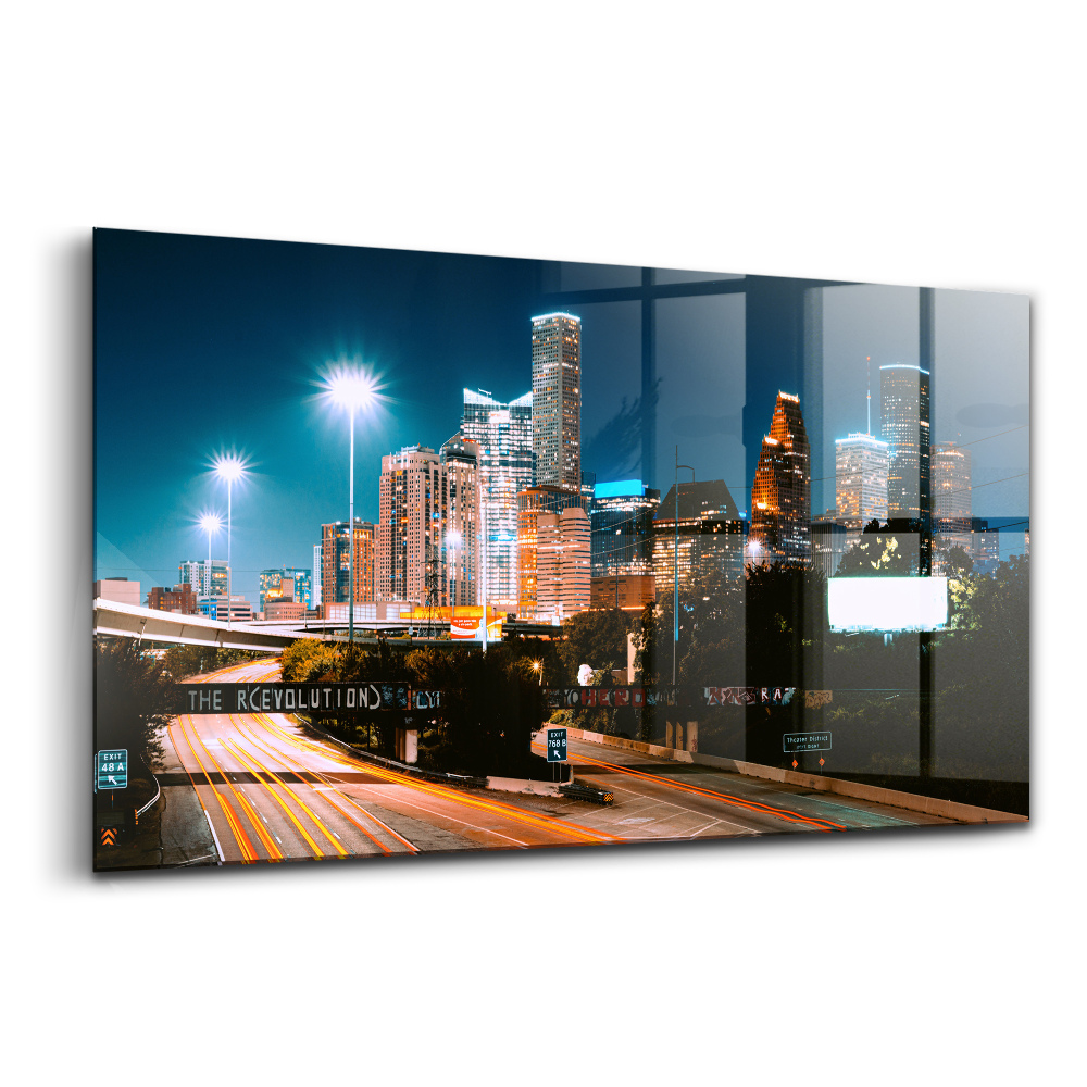 Üvegkép Város éjszaka houston