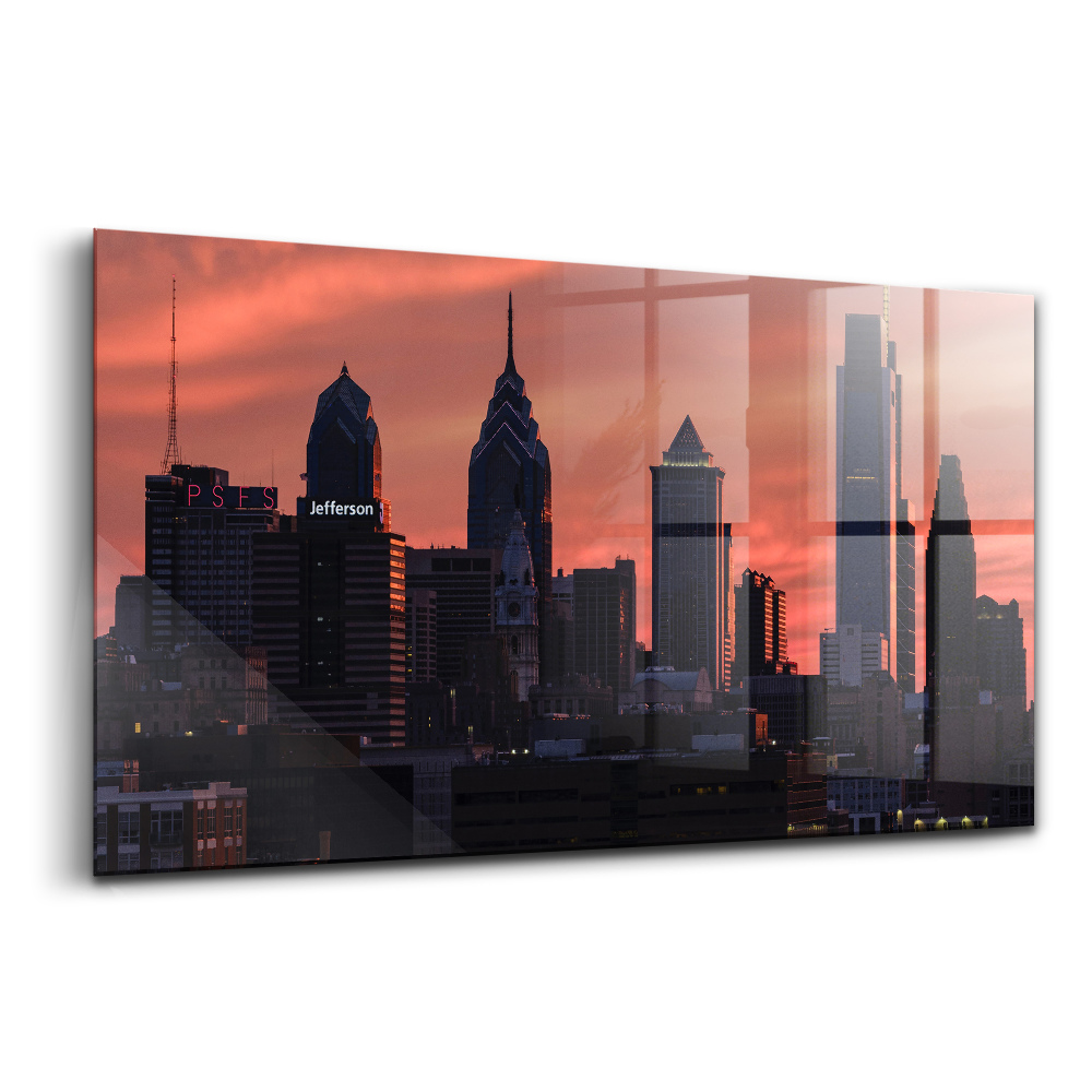 Üvegkép falra Philadelphia városának panorámája
