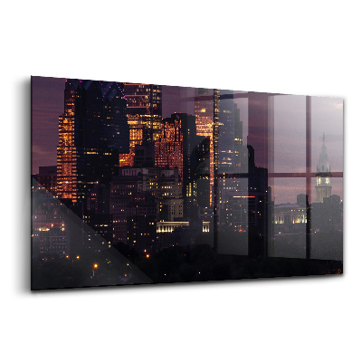 Egyedi üvegkép Philadelphia panorámája