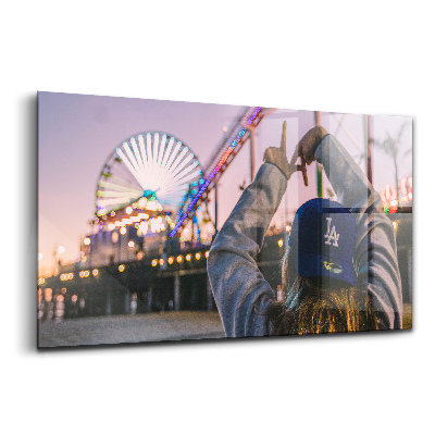 Egyedi üvegkép Santa Monica az USA-ban