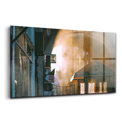 Üvegkép Város napfelkeltekor