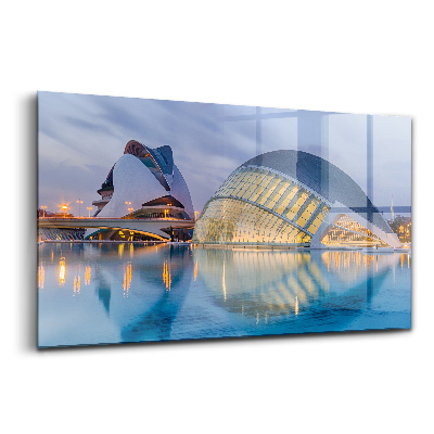 Üvegkép Városi naplemente