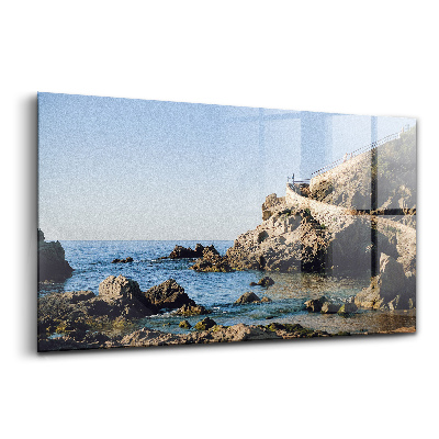 Üvegkép falra Strand Costa Brava partján