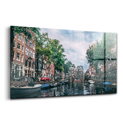 Üvegkép falra Csatorna Amszterdam központjában