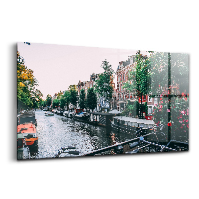 Egyedi üvegkép Kerékpárok a hídon