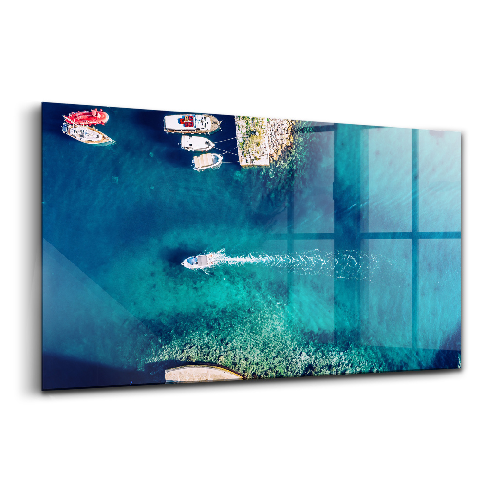 Üvegkép falra Hajók a tengeren