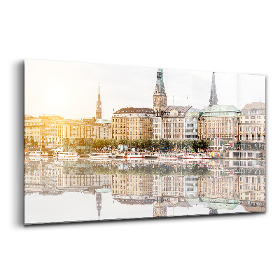 Egyedi üvegkép Hamburg folyó Németország