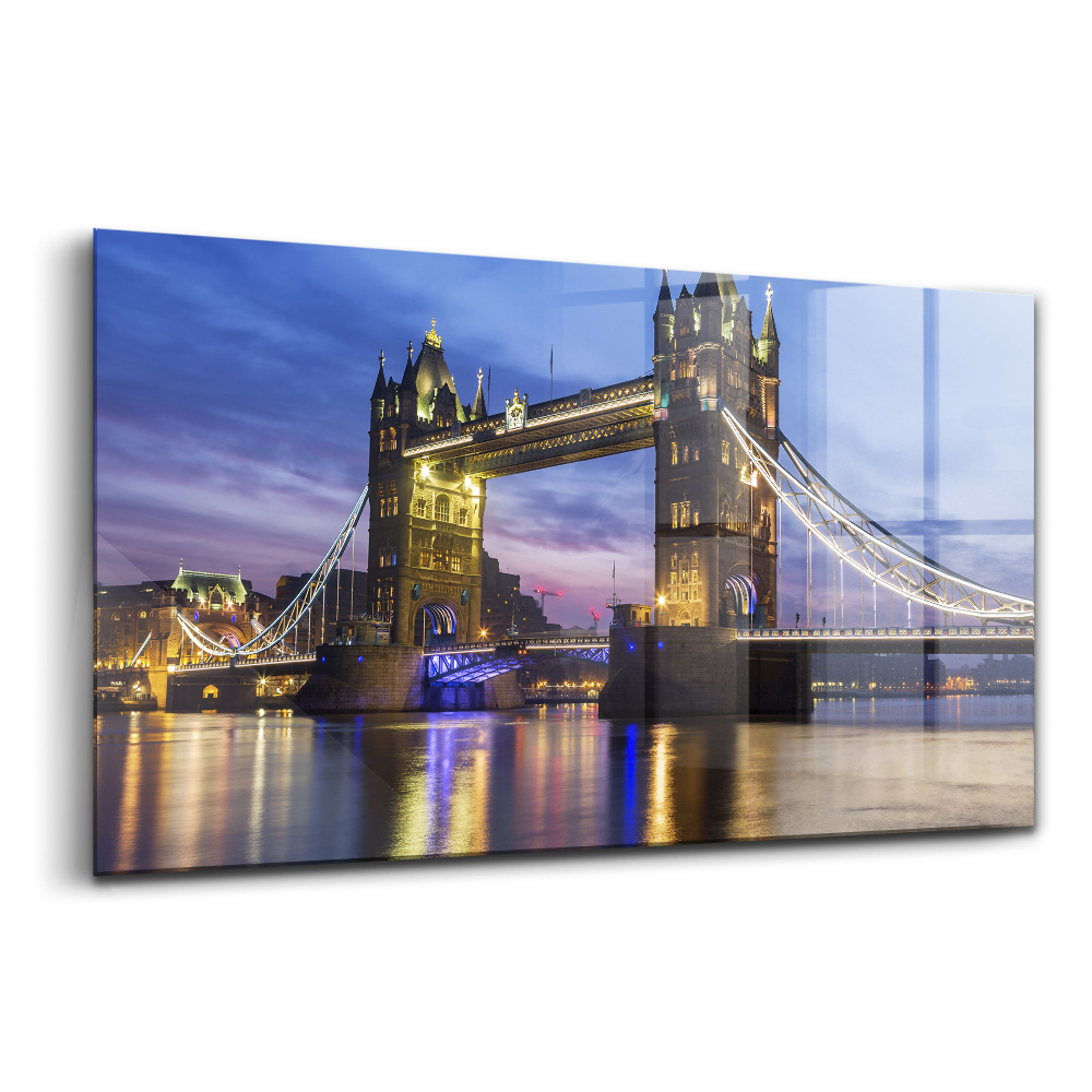 Üvegkép Tower híd este Londonban