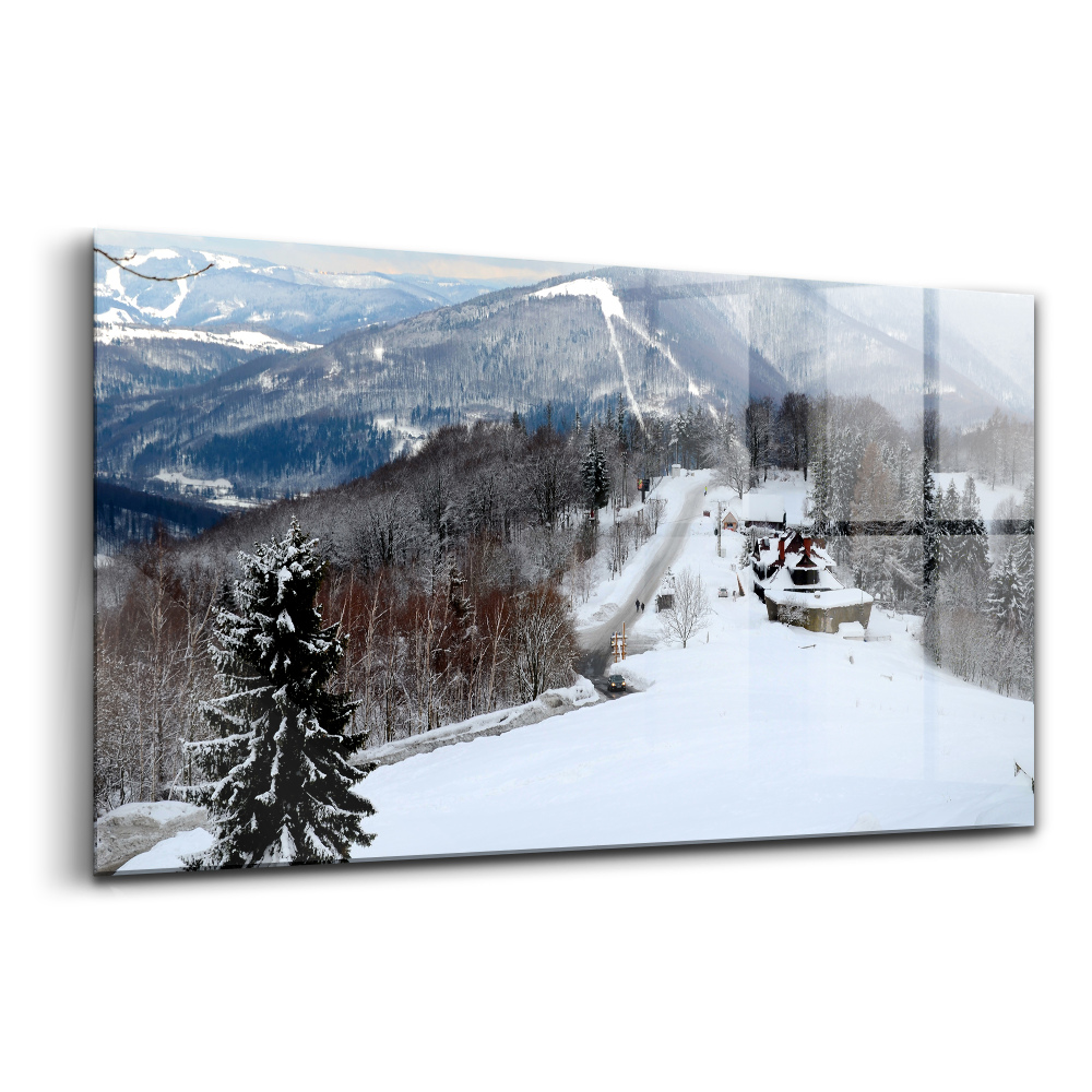 Üvegkép falra Beszkid Śląski ustroń tél