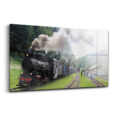 Egyedi üvegkép Vonat Bieszczadyban