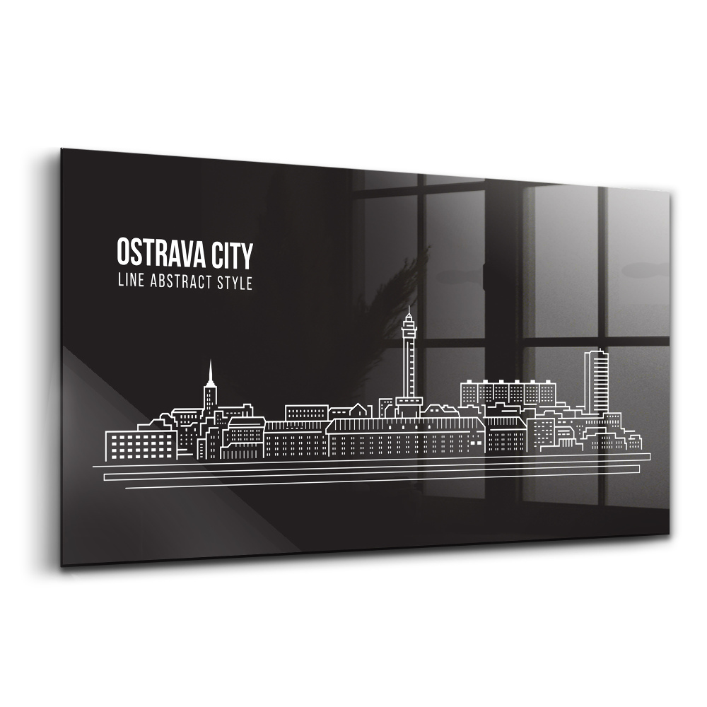 Üvegkép Ostrava városának rajza