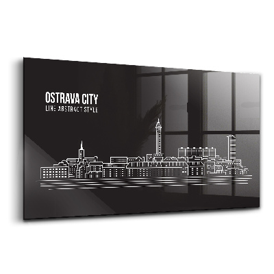 Üvegkép Ostrava városának rajza