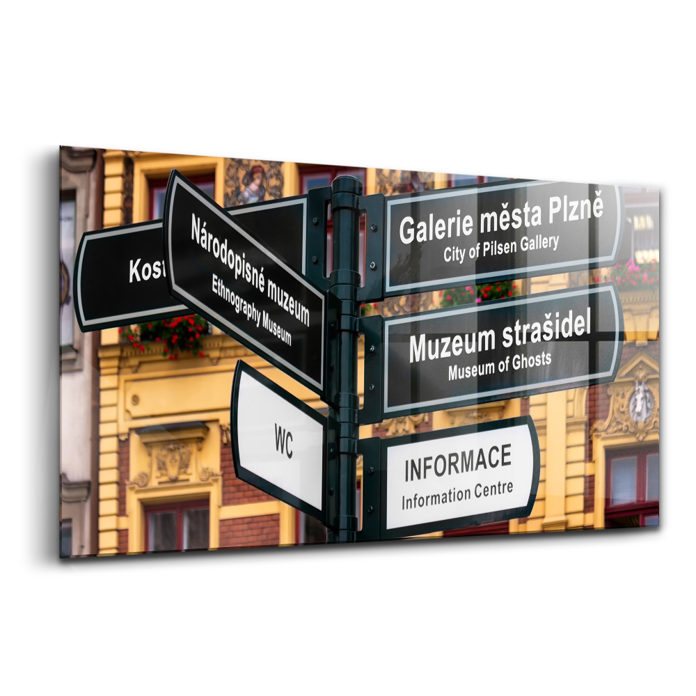 Egyedi üvegkép Pilseni útjelző tábla