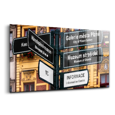 Egyedi üvegkép Pilseni útjelző tábla